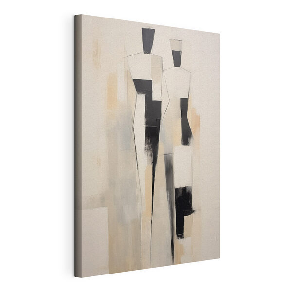 Canvas Schilderijen Schilderij van een persoon in zwart-wit