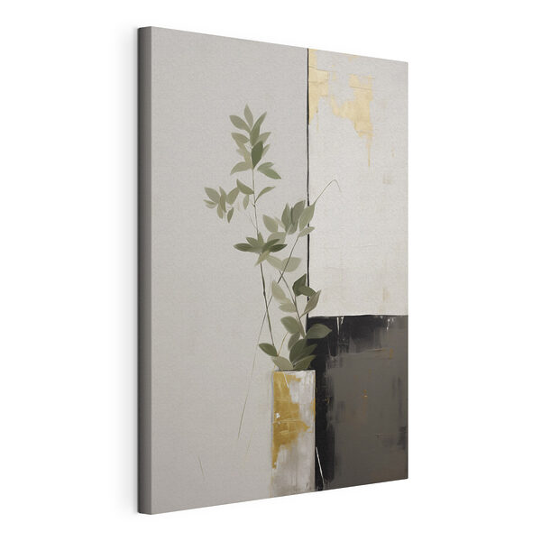 Canvas Schilderijen Schilderij van een plant in een pot