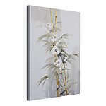 Canvas Schilderijen Schilderij van een plant met witte bloemen