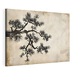 Canvas Schilderijen Boom met naalden eraan