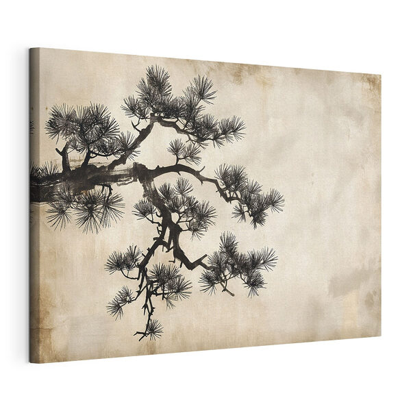 Canvas Schilderijen Boom met naalden eraan