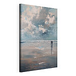 Canvas Schilderijen Twee mensen die op het strand staan