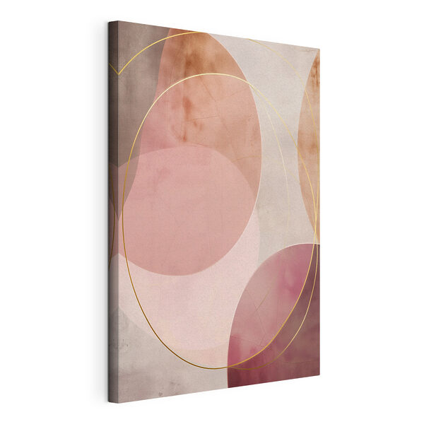 Abstracte cirkels in zachte pasteltinten Canvas Schilderijen Abstracte cirkels in zachte pasteltinten