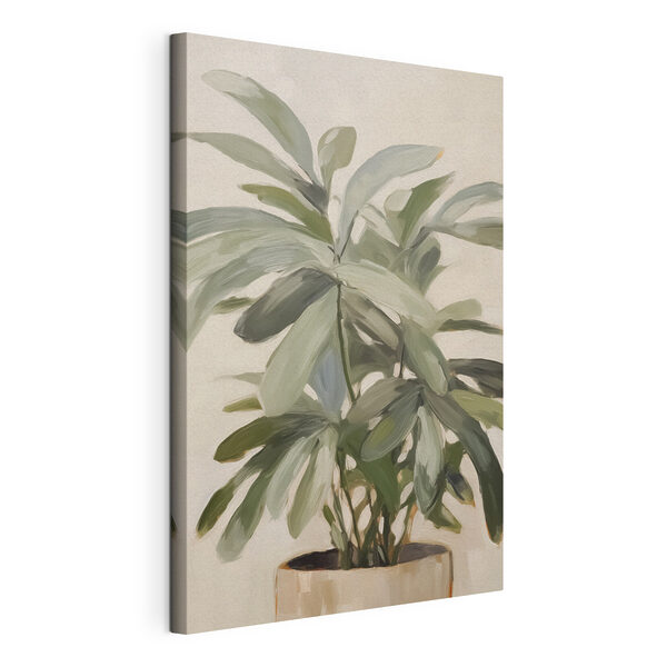 Plant met bladeren eraan Canvas Schilderijen Plant met bladeren eraan