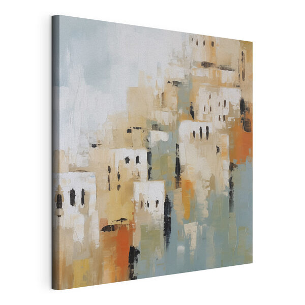 Schilderij van een stad Canvas Schilderijen Schilderij van een stad