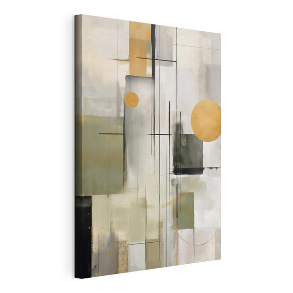 Schilderij van een wit en grijs kunstwerk Canvas Schilderijen Schilderij van een wit en grijs kunstwerk