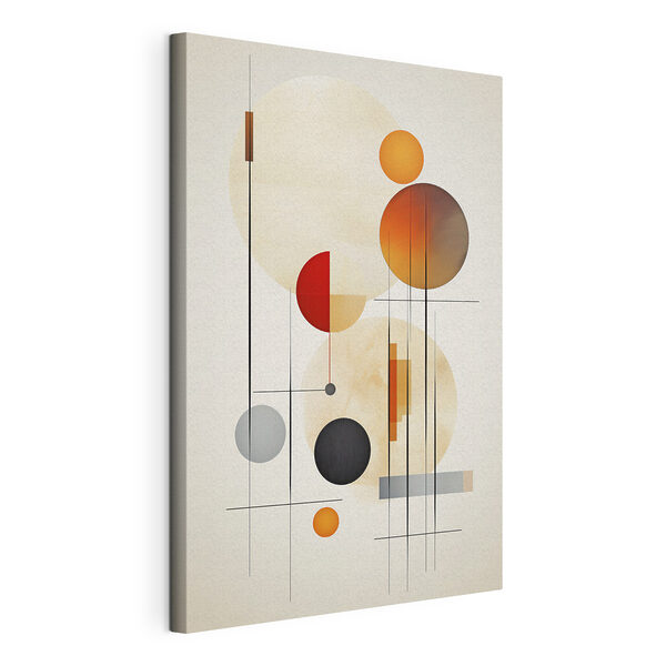 Canvas Schilderijen Abstracte vormen in warme kleuren