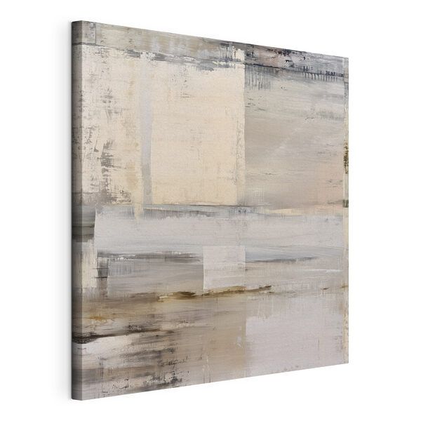 Canvas Schilderijen Schilderij van een wit en bruin rechthoekig voorwerp