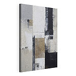 Canvas Schilderijen Schilderij van een wit en zwart rechthoekig voorwerp