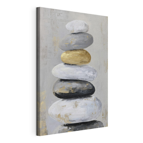 Canvas Schilderijen Schilderij van een stapel stenen