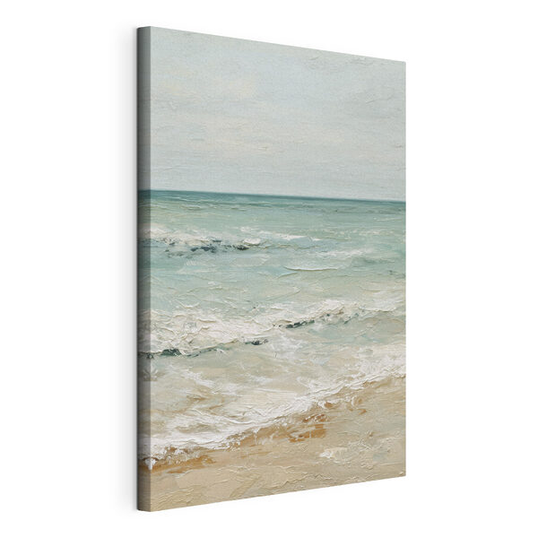 Strand met golven en zand Canvas Schilderijen Strand met golven en zand