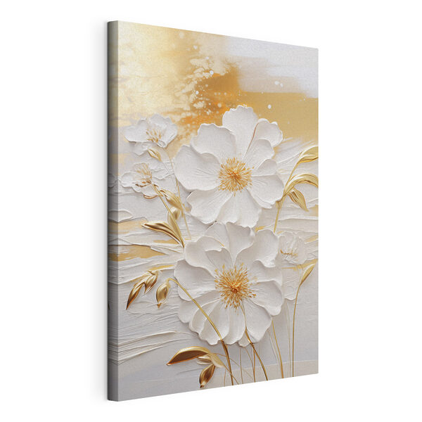 Canvas Schilderijen Elegante bloemen in zachte tinten