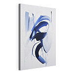 Canvas Schilderijen Blauwe en witte verf