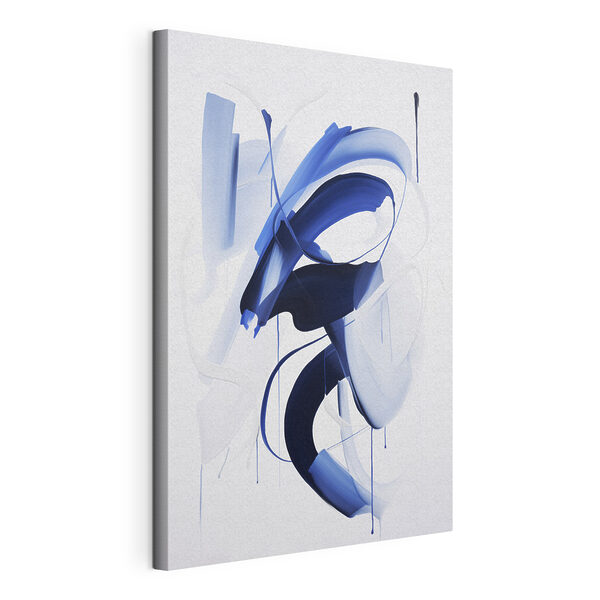 Canvas Schilderijen Blauwe en witte verf
