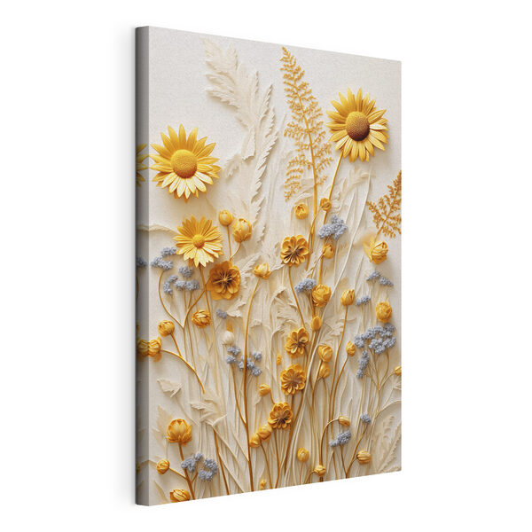 Canvas Schilderijen Kleurrijke bloemen in een artistieke opstelling
