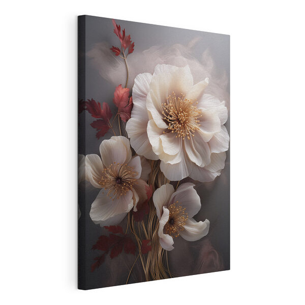 Canvas Schilderijen Prachtige bloemen in zachte tinten