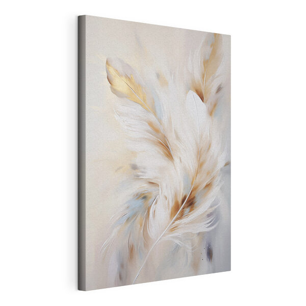 Canvas Schilderijen Zachte veren in zachte kleuren