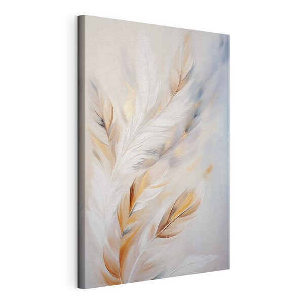 Canvas Schilderijen Fijne veren in zachte tinten