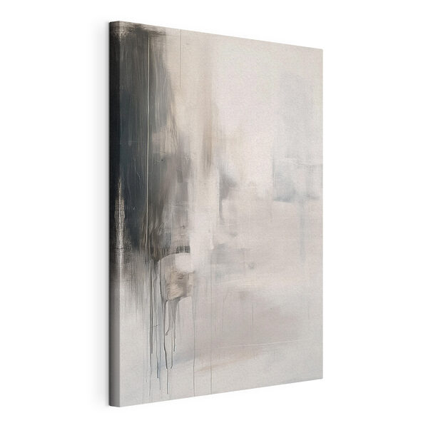 Abstracte schilderij in wit en zwart Canvas Schilderijen Abstracte schilderij in wit en zwart