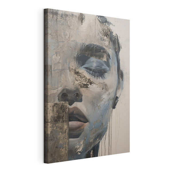 Canvas Schilderijen Schilderij van het gezicht van een man