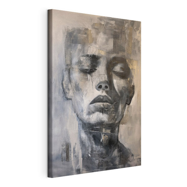 Canvas Schilderijen Schilderij van het gezicht van een vrouw