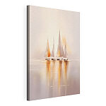 Canvas Schilderijen Een groep zeilboten op het water