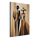 Canvas Schilderijen Schilderij van een man en een vrouw