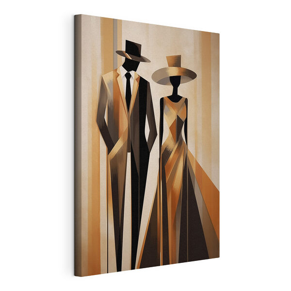 Schilderij van een man en een vrouw Canvas Schilderijen Schilderij van een man en een vrouw