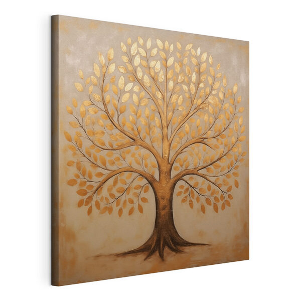 Levensboom met bladrijke takken Canvas Schilderijen Levensboom met bladrijke takken