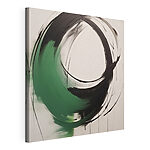 Canvas Schilderijen Zwarte en groene cirkel