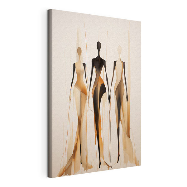 Een groep vrouwen die in een rij staan Canvas Schilderijen Een groep vrouwen die in een rij staan