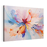 Canvas Schilderijen Kleurrijke bloem met krullen