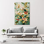 Canvas Schilderijen Schilderij van bloemen en bladeren