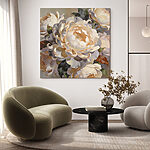 Canvas Schilderijen Schilderij van bloemen met bladeren