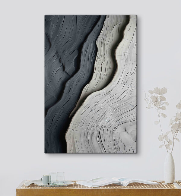 - Vloeiende rondingen in monochrome tinten Canvas Schilderijen - Vloeiende rondingen in monochrome tinten