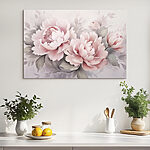 Canvas Schilderijen Schilderij van bloemen op een witte achtergrond