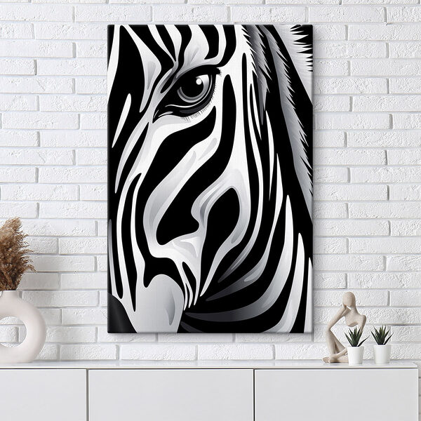 Canvas Schilderijen Zebra in opvallend zwart-wit