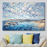 Canvas Schilderijen Schilderij van boten op het water