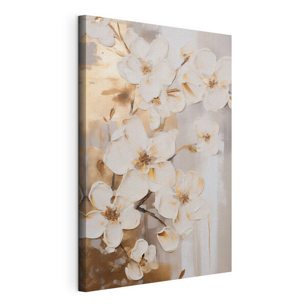 Schilderij van bloemen op een muur Canvas Schilderijen Schilderij van bloemen op een muur