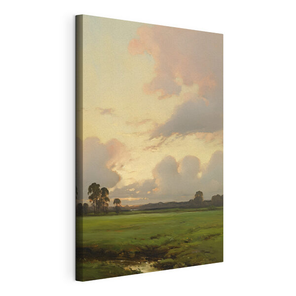 Landschap met bomen en wolken Canvas Schilderijen Landschap met bomen en wolken