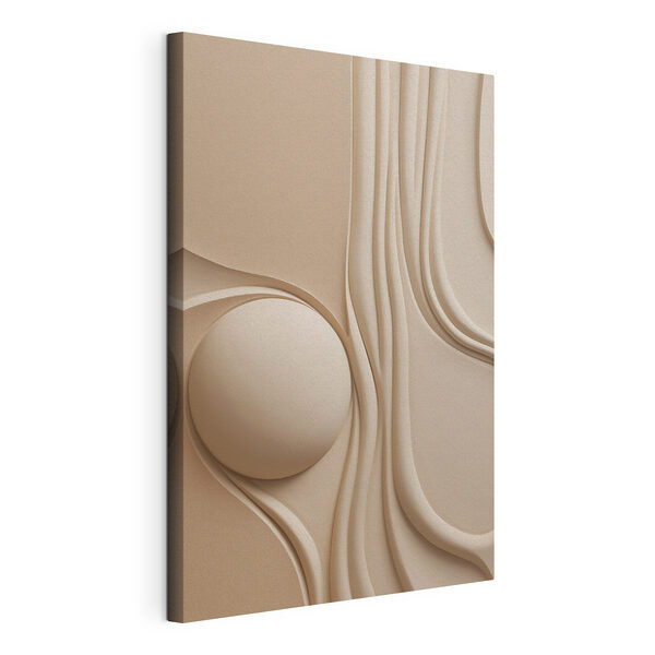 Witte bol op een beige achtergrond Canvas Schilderijen Witte bol op een beige achtergrond