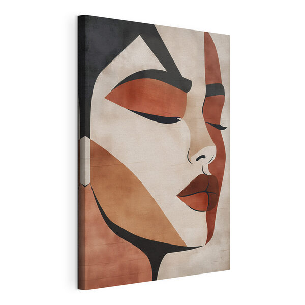 Canvas Schilderijen Intrigerende abstracte illustratie van een gezicht
