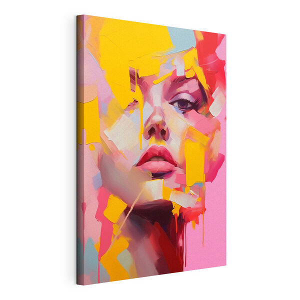 Canvas Schilderijen Schilderij van het gezicht van een vrouw