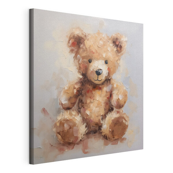 Canvas Schilderijen Schilderij van een teddybeer