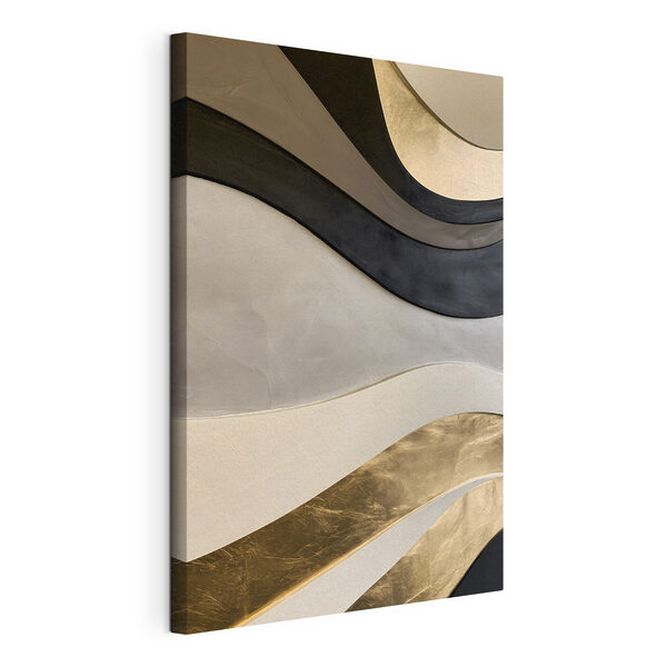 Canvas Schilderijen Golven van kleur en contrast ontvouwen zich