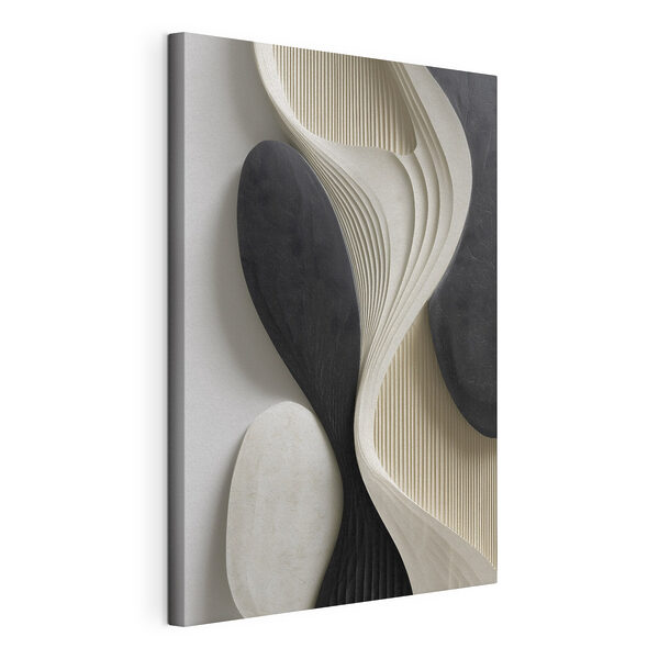 Canvas Schilderijen Zwart-witte sculptuur