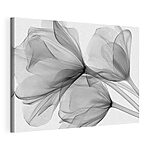 Canvas Schilderijen Boeket bloemen met tule