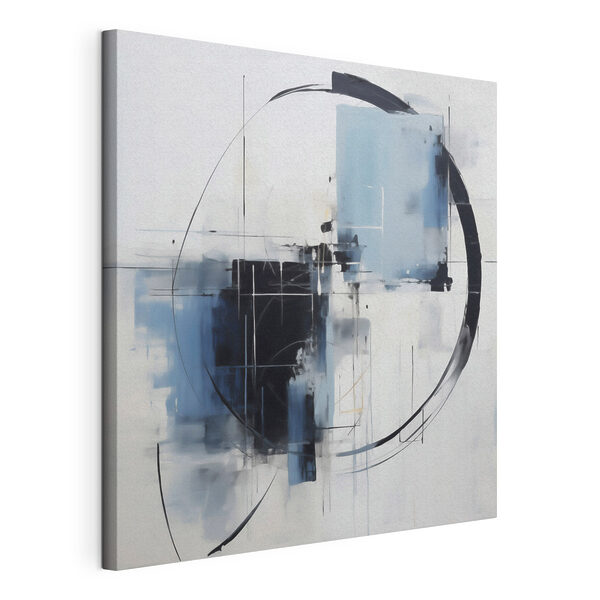 Canvas Schilderijen Schilderij van een cirkel en een zwarte cirkel