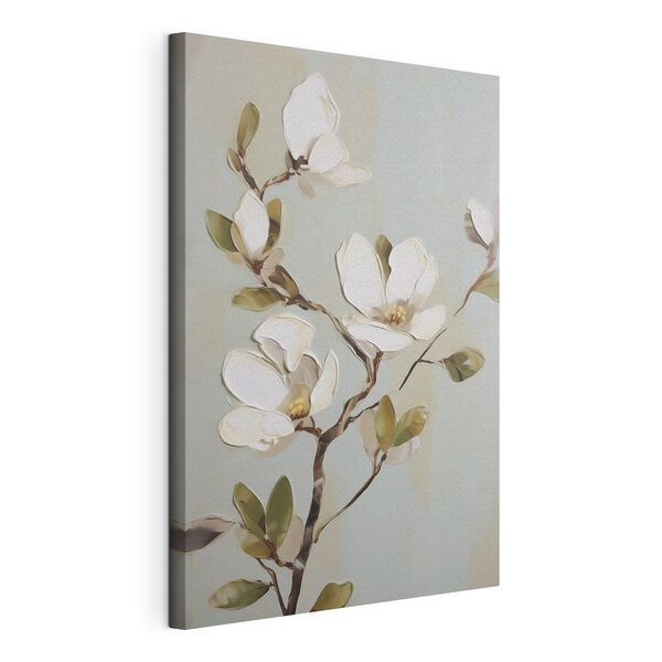 Canvas Schilderijen Schilderij van een witte bloem