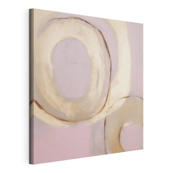 Canvas Schilderijen Schilderij met cirkels op een roze achtergrond
